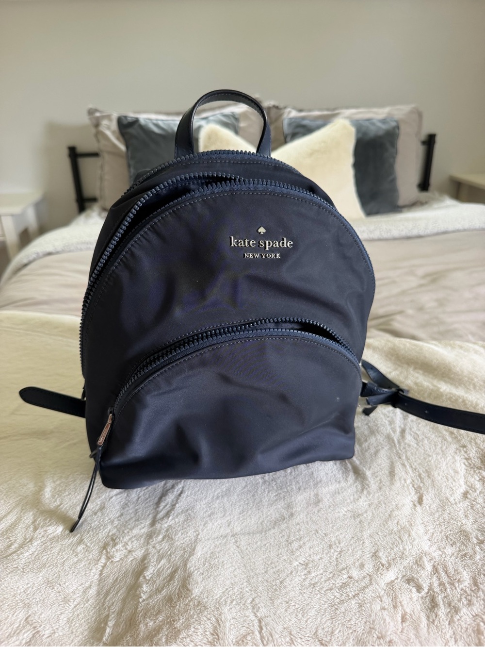 Kate Spade New York Navy Small Nylon Backpack